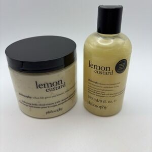 Philosophy Lemon Custard Body Scrub  & Shampoo Shower Gel Bubble Bath 8 ozSealed